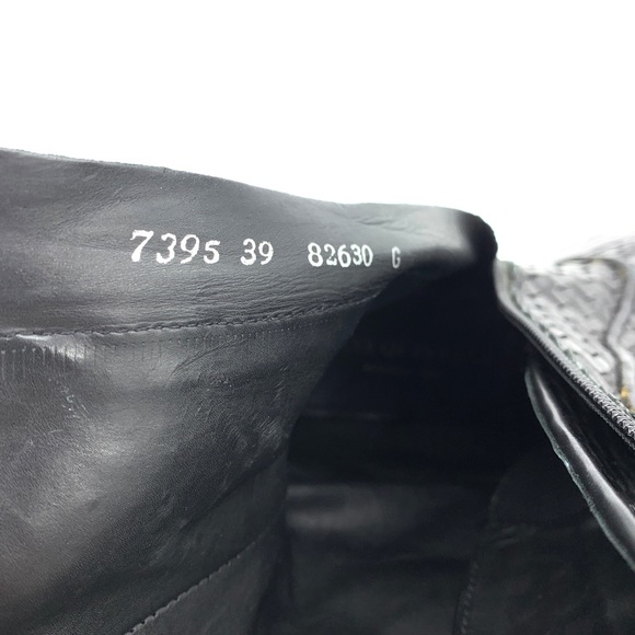 Pons Quintana Black Leather Woven Ankle Boots Zip Lace - Picture 10 of 10